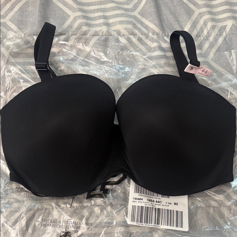 Victoria's Secret Black Strapless Convertible T-Shirt Bra